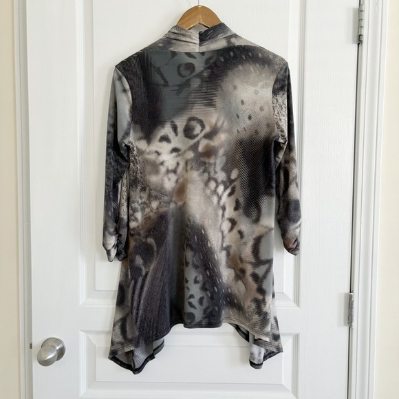 Clara Sunwoo Watercolor Asymmetrical Tunic Top XS V Neck - Picture 6 of 9